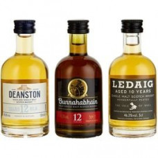 Bunnahabhain Miniaturenset Single Malts – Schottische Whiskyreise – Bunnahabhain, Deanston und Ledaig (3 x 0.05 l)